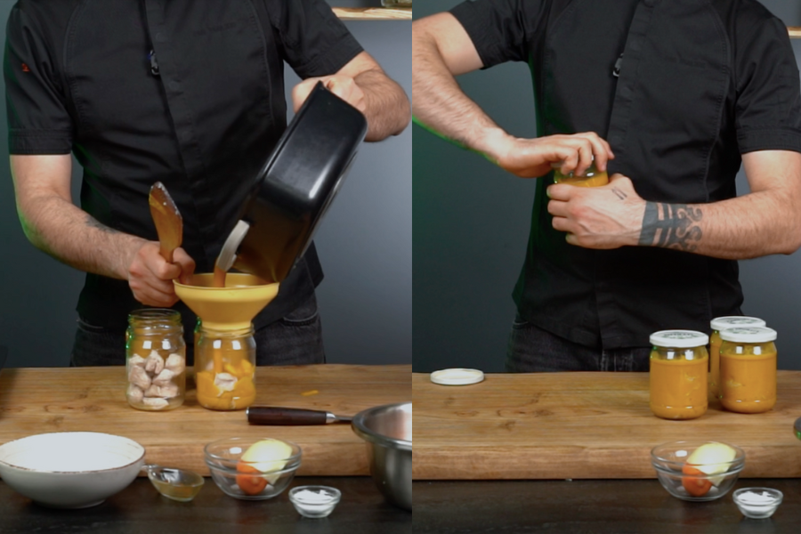 Zalewamy sosem słoiki